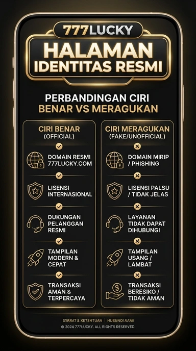 Tampilan kanal resmi 777lucky