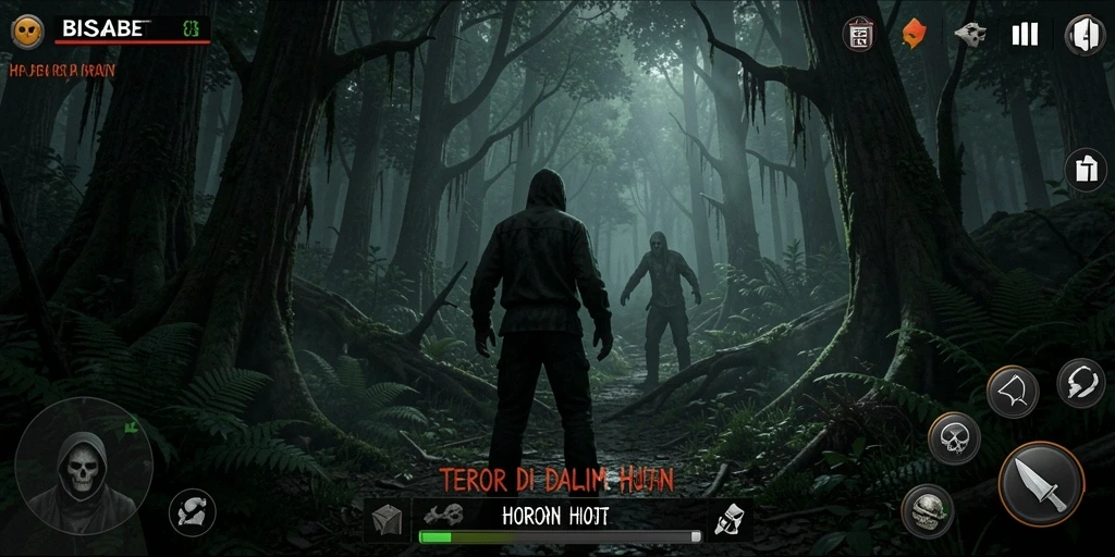 Tampilan antarmuka BISABET dengan nuansa gelap dan misterius.