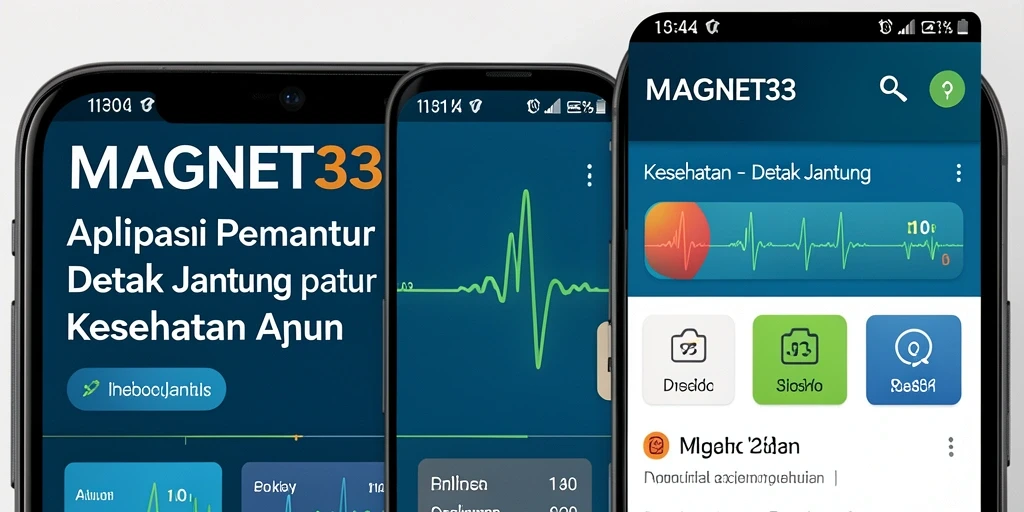 Antarmuka aplikasi MAGNET33 untuk monitoring detak jantung.
