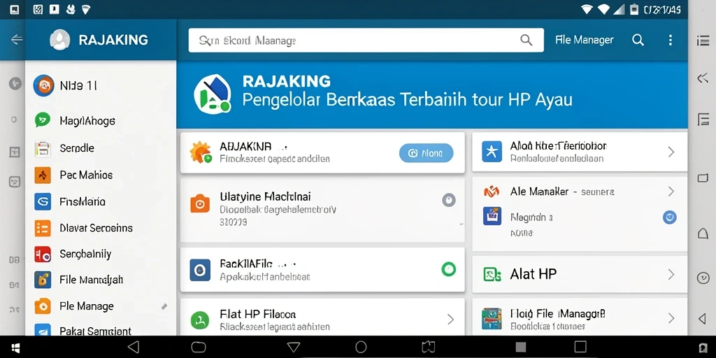 Tampilan antarmuka RAJAKING dengan fitur pengelola berkas yang efisien.